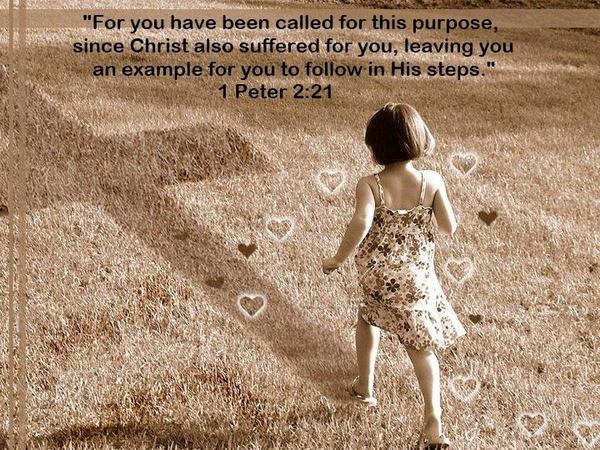 1 Peter 2-21 - Child In Shadow Of Cross