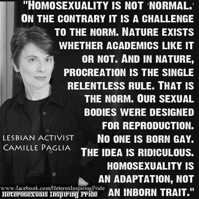 Camille Paglia - Lesbian Activist - No One Is Born Gay
