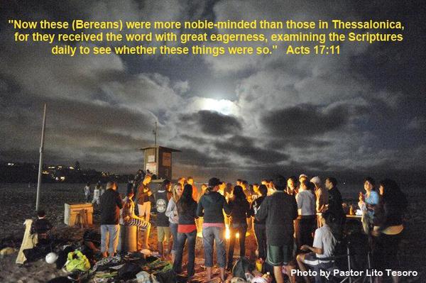 Acts 17-11 - Beach Bible Study - Del Mar Beach - TEXT.Pastor Lito
