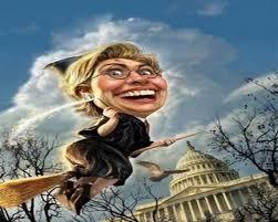 Image result for hillary on a broom