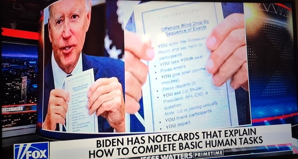 Biden note card